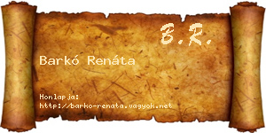 Barkó Renáta névjegykártya
